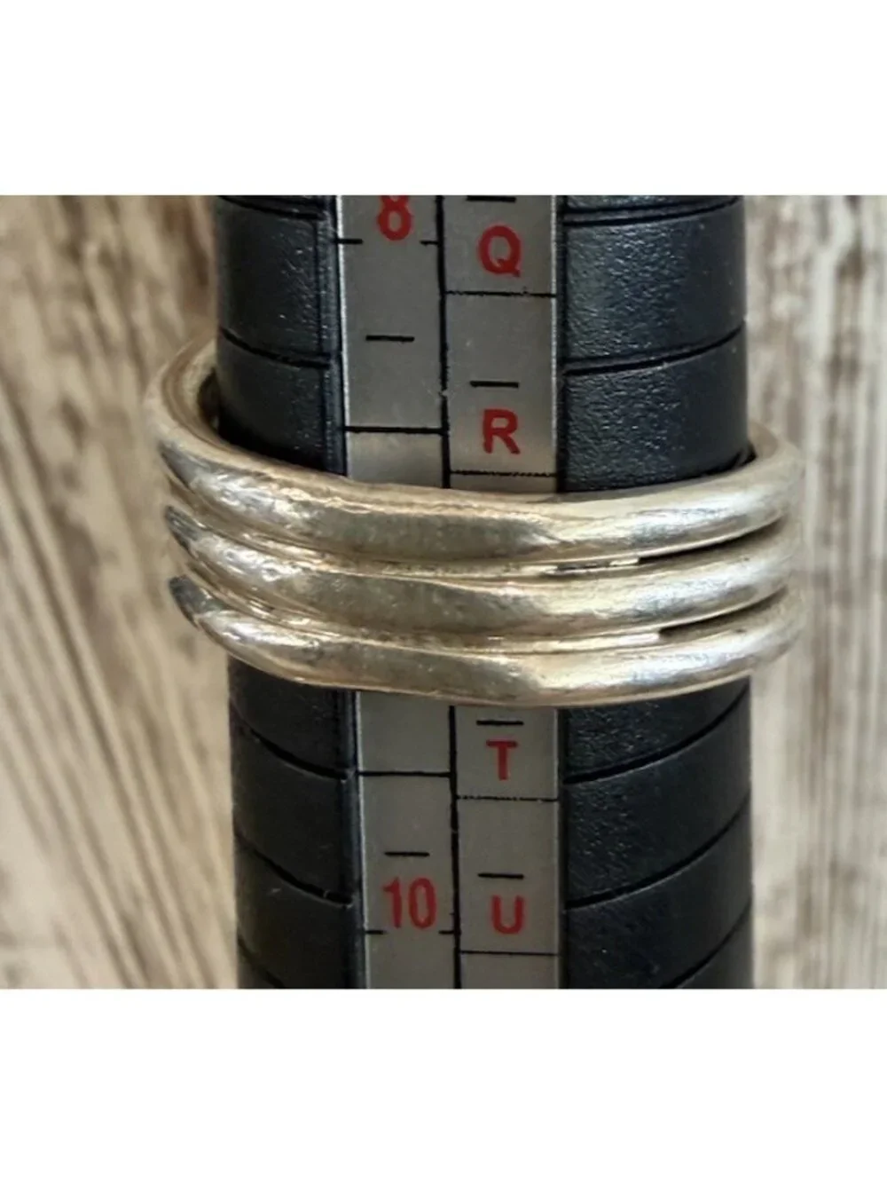 Vintage 925 Sterling Silver Wave Bypass Ring Size 9 Modernist 8 Grams
